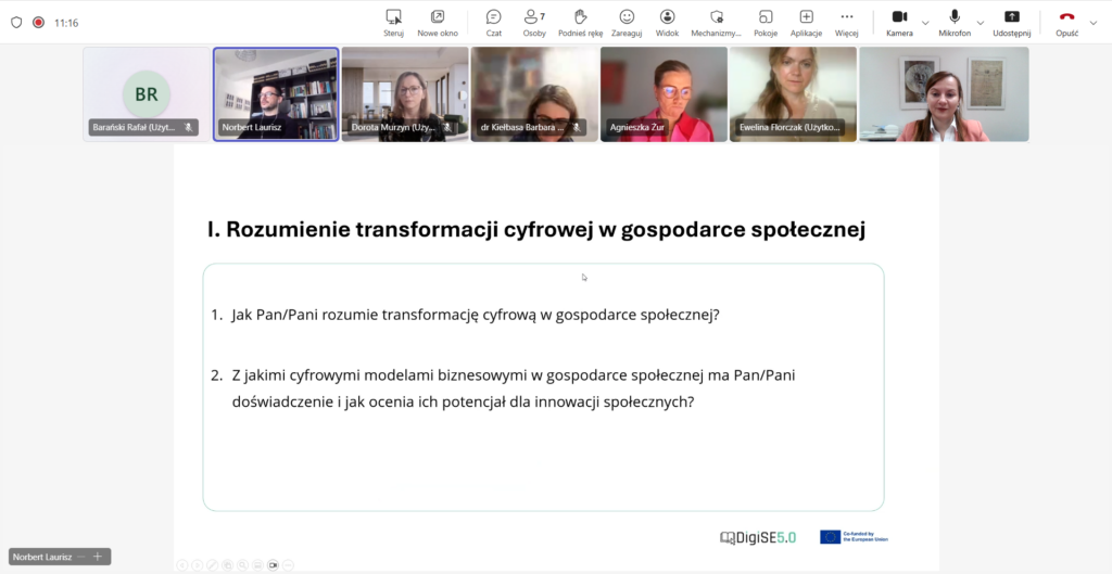 Zrzut ekranu ze spotkania MS-Teams