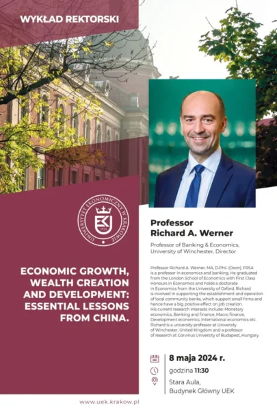 Plakat na wykład rektorski prof. Richarda A. Wernera