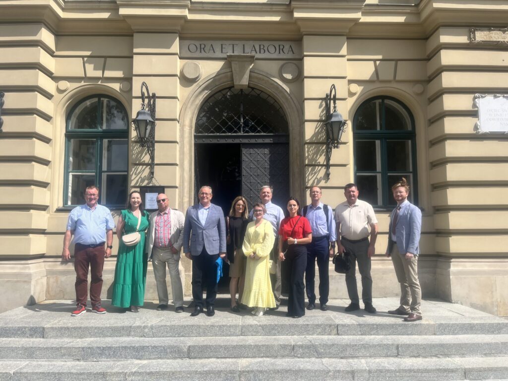 Grupa ludzi na schodach